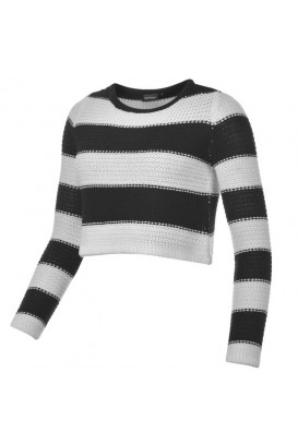 Dryžuotas Crop megztinis